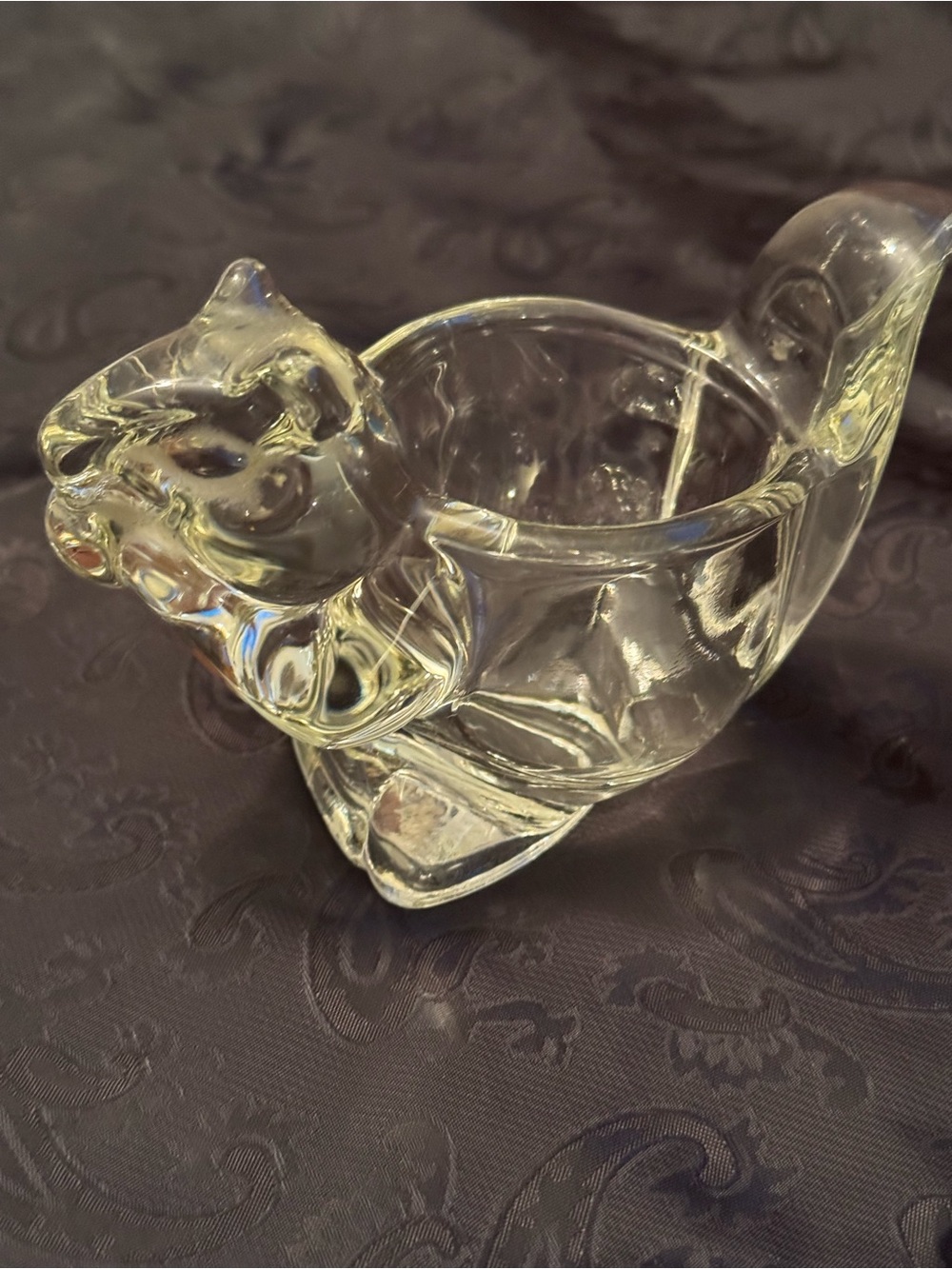 Avon Vintage 1970’s Clear Glass Squirrel Votive Holder